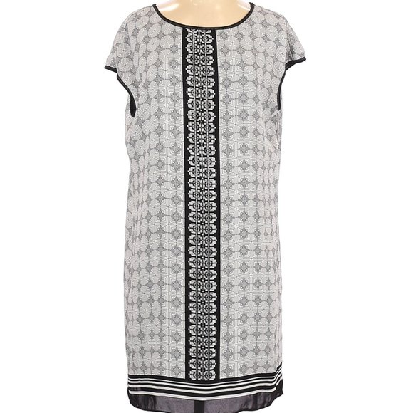 Max Studio Casual Geometric Pattern Black and White Dress Size Small EUC - Picture 1 of 7
